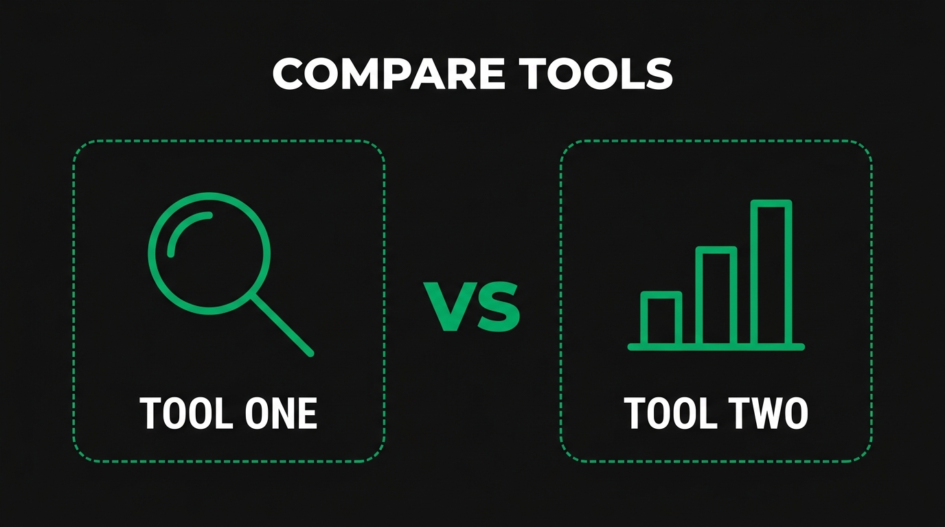 Side-by-side comparison showing compare tools with tool one, tool two