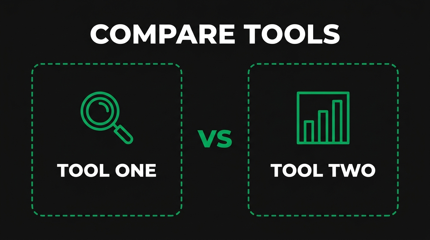 Side-by-side comparison showing compare tools with tool one, tool two